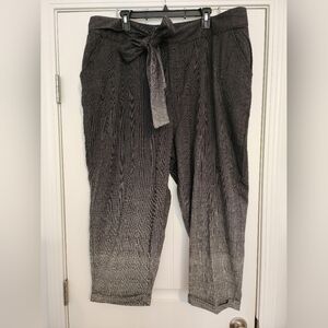 Soncy Women's Brown Plaid Pants Short Girl Friendly Ombre Design Sz 18/20